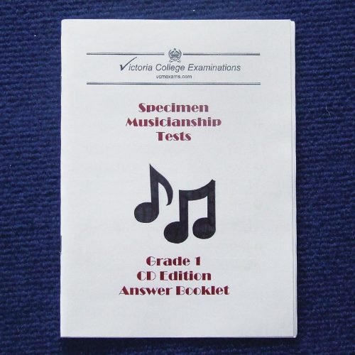 Specimen musicianship tests grade-1 cd edition answer booklet