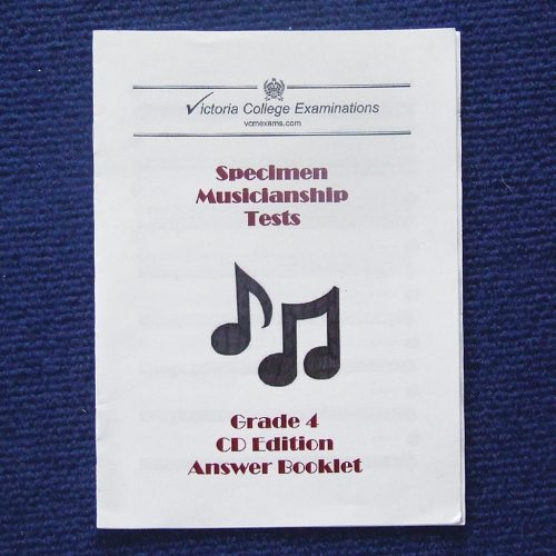 Specimen musicianship tests grade 4 cd edition answer booklet